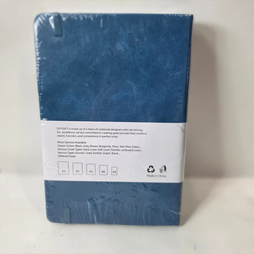 Offigift Hardcover Dotted Notebook 312 Numbered Pages Blue Bullet Journal New